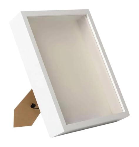 Marco tipo shadow box multicolor con caja de madera 3D para flores secas de 8" 2