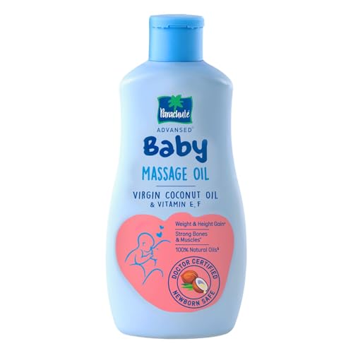 Parachute Advansed Baby Massage Oil for New Born| 100% Virgin Coconut Oil | Clinically Proven for Better Growth| Vitamin E & F| 200 Ml