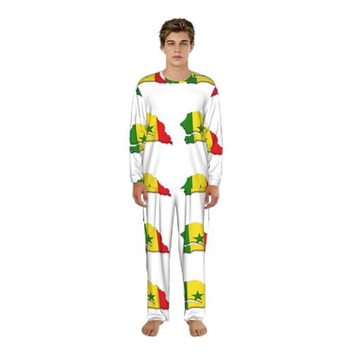 Pyjama homme motif Sénégal pour stopper l'inconfort nocturne vêtement de détente S-3XL