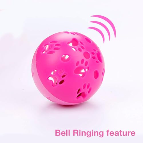 Image of Interactive Play Bell Ball for Dogs and Pets |Durable and Attractive 10 cm Ball |Playing and Attractive Bell Ball for Dogs and Puppies (Pink)