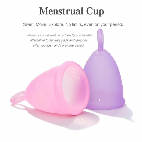 TELEWEE Reusable Menstrual Cups, 12 Hours of Leak-Free Protection, Soft Medical Grade Silicone Period Cups, Beginner Friendly