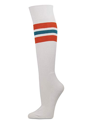 COUVER Strip on White Knee High Sports/Softball Socks2