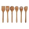 Amazon Basics Wooden Cooking Spoons, 6-Piece Set, Acacia Wood, Cookware-Safe