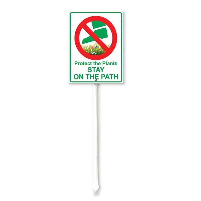 Aluminium-Schild 'Do Not Walk On The Grass' – 17,5x22 Cm, Mit Pfahl – Wetterfest Für Garten & Rasen