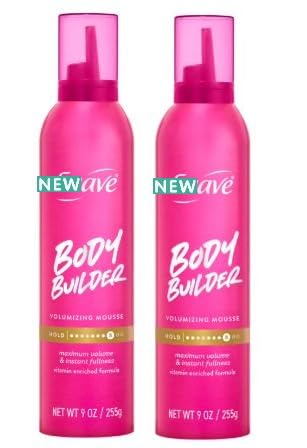 New Suaves Body Builder Volumizing Hair Mousse Lightweight Soft Hold Fullness & Lift 9 OZ Pack of 2