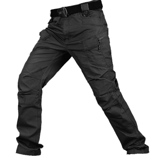 ZEFOTIM Casual Pants for Men Solid Color Wide Leg Athletic Pant Stretch Loose Fit Trousers with Pockets