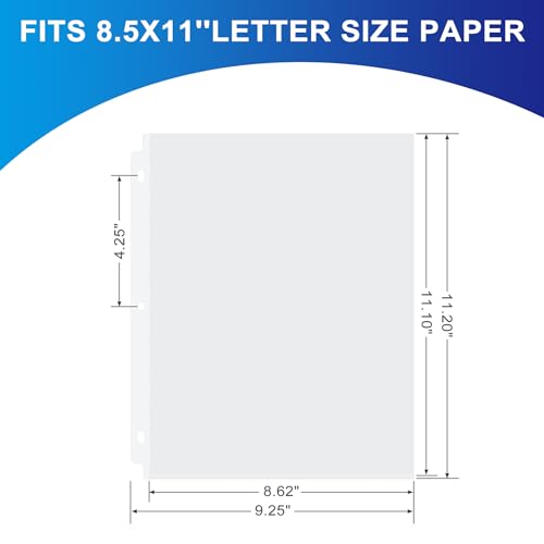 Aegero 65 Pack Clear Sheet Protectors, 8.5 x 11 inch Page Protectors for 3 Ring Binder,Top Loading Paper Protector for Documents and Photos,Letter Size image 1