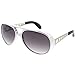 Large King of Rock Rock & Roll TCB Aviator Sunglasses (Silver)