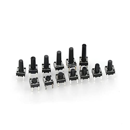 Micro interruptor táctil de 4 pines con dimensiones exactas de 6x6x17 mm 3