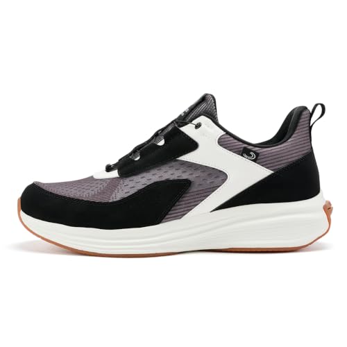 Image of Upalee Men's Zerotie Slip On Self Lacing No Tie Shoes Hands-Free Sneakers Lightweight Easy On Off Walking Street Series BW 11