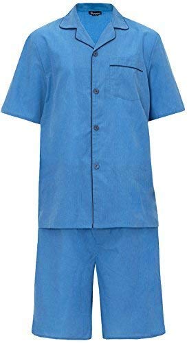 hombre verano Set Pijama Top Manga Corta & Pantalones Cortos - cielo, XX-Large
