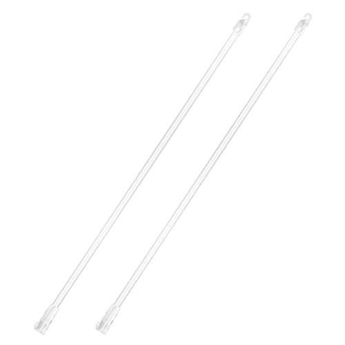 AOOCEEPAW 17 Inches 2 Pieces Blind Wand Vertical Replacement Parts Tilt Replacement Clear Rod with Hook and Grip Plastic Opener Long Window Stick Tilt Rod