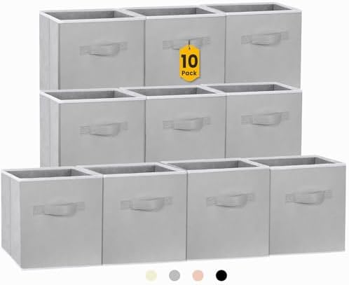 Criusia Storage Cubes, 11 Inch Cube Storage Bins for Shelves (10 ...