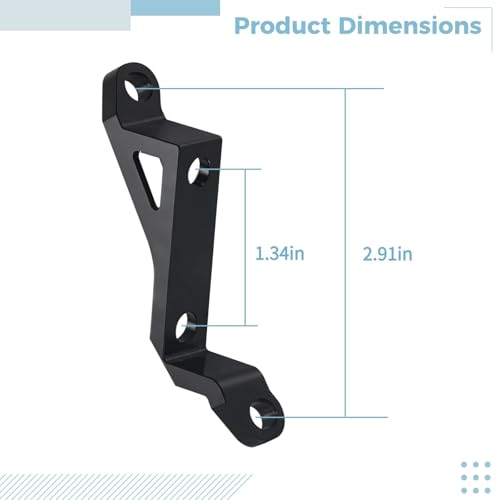 Bike Brake Mount Adapter, 74 Mm to 34 Mm (2.91 to 1.34) – CNC Aluminum Post to Flat Mount Conversion Bracket with Installation Hardware
