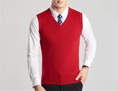 Men's Wool Knitted Pullover Sweater Vest Casual Sleeveless Solid Color Outwear Tops Waistcoat2