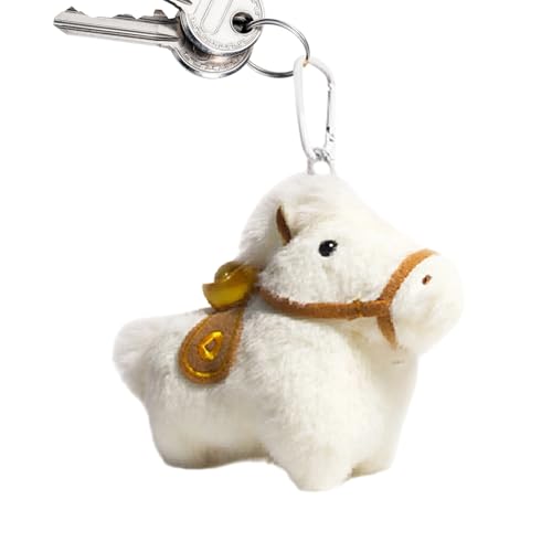 Colgante para bolso en forma de caballo: artesanía de felpa suave, colgante de acento con cremallera en la cartera, accesorio ligero con clip decorativo | Regalo de Año Nuevo, riferimento