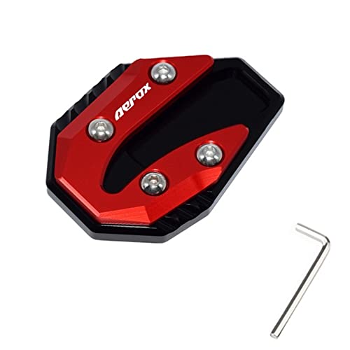 Seitenständer Motorradzubehör Für Yamaha NVX 155 150 125 Aerox 155 Kickstand Seitenständer Verlängerung Vergrößerer Pad Seitenhalterung (Color : Red A)