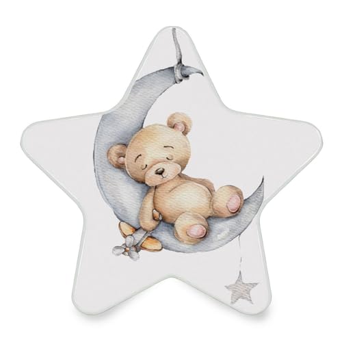 Cute Bear Moon Star Night Light Plug in LED Night Lamp Dusk to Dawn Sensor Nightlight for Kids Bedroom Bathroom Kitchen Nursery - Star Shaped