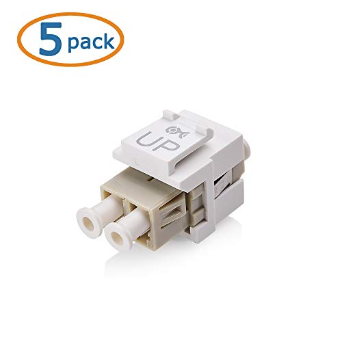 image for Cable Matters 5-Pack LC UPC Duplex Fiber Optic Keystone Coupler Jack, 