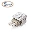Cable Matters 5-Pack LC UPC Duplex Fiber Optic Keystone Coupler Jack, OM1/OM2/OM3/OM4 Multimode, OS2 Single Mode Support
