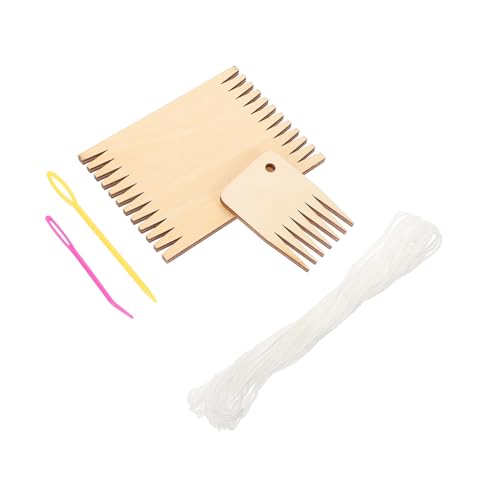 VILLCASE 3 Sets Crafting Weaving Board Wooden Weaving Handcraft Weave Board Yarn Kit