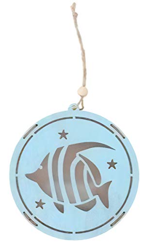 Arti Casa Colgante decorativo con forma de pez, 14,5 cm, madera, color azul Cover