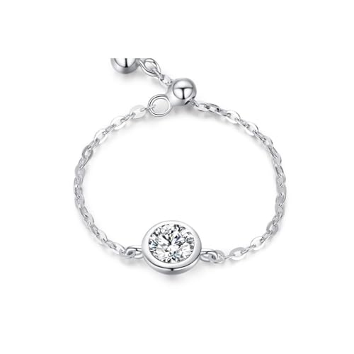 Bague de fiançailles simple ajustable en argent idéal pour une demande en mariage