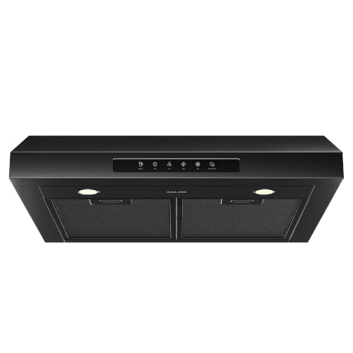 Image of 30 Inch Under Cabinet Range Hood, 1200 CFM Ducted Kitchen Vent Hood with 3 Speed Gesture Sensing & Touch Control, Stainless Steel Stove Exhaust Hood with 2 LED Lights Black
