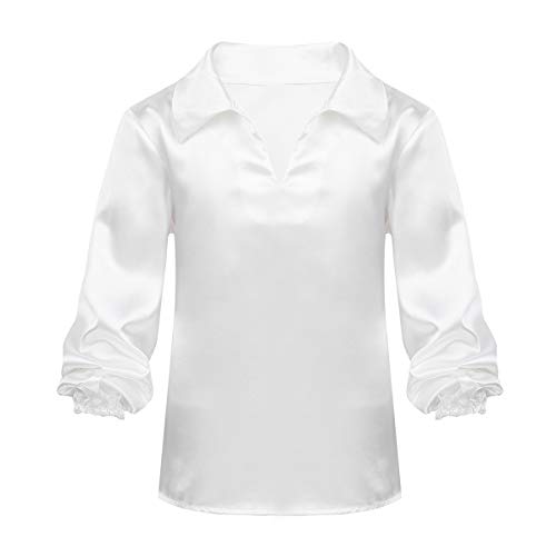 CHICTRY Boys Satin Long Sleeve Ballet Dance Shirt Ballroom Dancewear Dancing Latin Salsa