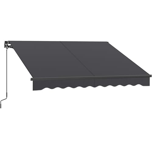 SONGMICS Store Banne Rétractable, Store Manuel avec Manivelle, Protection Solaire pour Balcon, Jardin, UPF 50+, Alliage d’Aluminium, Réglable, 250 x 200...