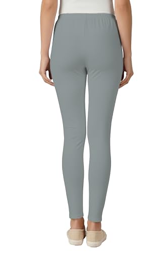 Image of Women's Cotton Lycra Ankle Length Leggings | Regular Rise, Soft 4 Way Stretch Fabric | Casual & Ethnic Wear