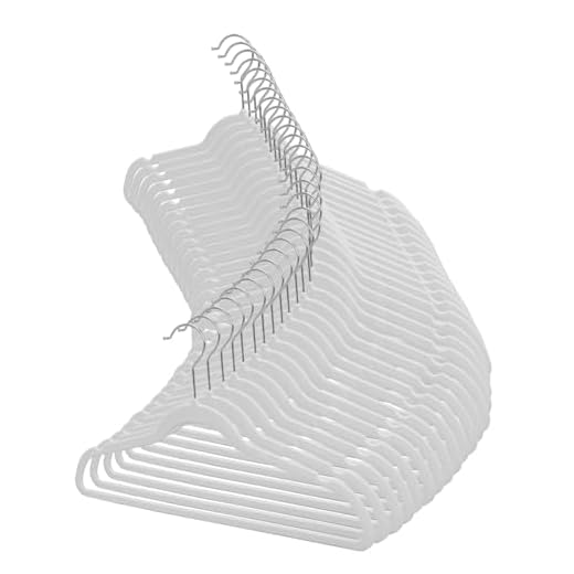 Kit 50 Cabides de Veludo 360° Antideslizante Para Roupas (Cinza)