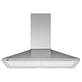 30 Inch Wall Mount Range Hood with Ducted/Ductless Conversion, 3-Speed Exhaust Fan, Aluminum Filters, LED Light & Button Control for Kitchen Ventilation