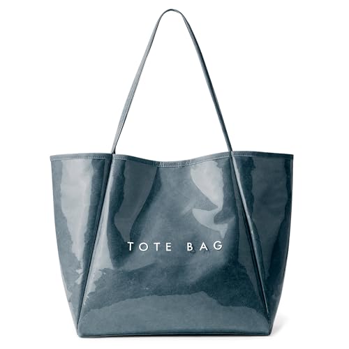 Image of KALIDI PVC Tote Women Weekender Bag Large Shopper Handbag Oversize Shoulder Travel Purse