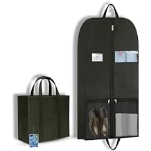 Suit Bags for Business Men, Travel Garment Bag for Men for Consultant, Foldable Garment Bag with Shoe Pocket, Clear Window, Handle, Zipper, Professional Suit Bag for Client Meetings and Trips