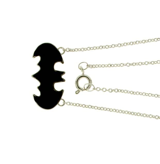 Pendentif Batman sans pierre précieuse collier confortable plaqué argent DC Comics