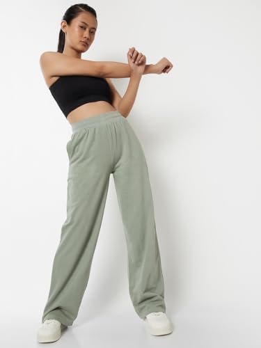 Image of Max Women Loose Mid Rise Solid Athleisure Track Pants