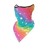 Hnnkloy Líneas coloridas y estrella divertida,Cubrebocas suave, braga de cuello, media máscara, bufanda, mascarilla deportiva