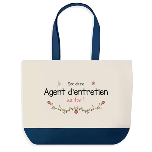 Sac de shopping bleu pour agent d'entretien : idée cadeau collègue anniversaire