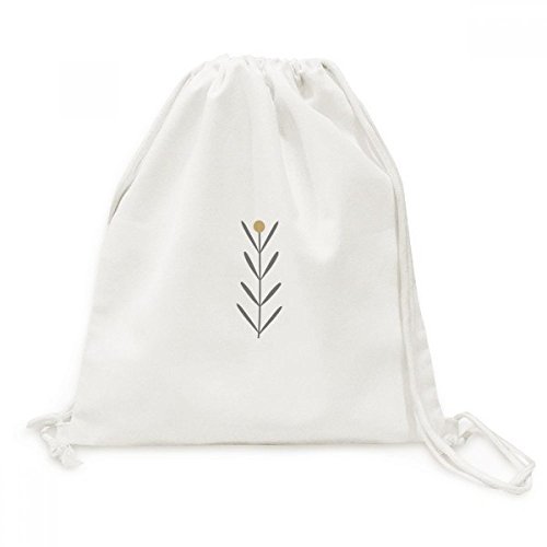 Sac à dos à cordons en toile motif végétal pour voyage et activités de loisirs