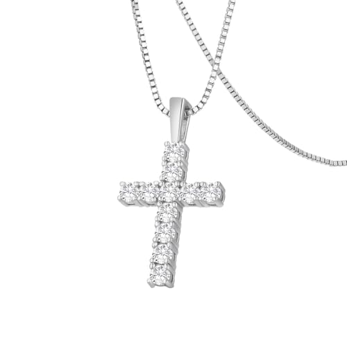 Collier croix moissanite 0,7 ct pour sublimer vos tenues