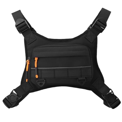 Chaleco Ligero Ajustable - Carreras Multibolsillos, Bolsa De Pecho Transpirable, Arnés De Nylon De Alta Visibilidad | Chaleco De Pecho Deportivo Cómodo, Equipo Al Aire Libre, Para Ciclismo, S