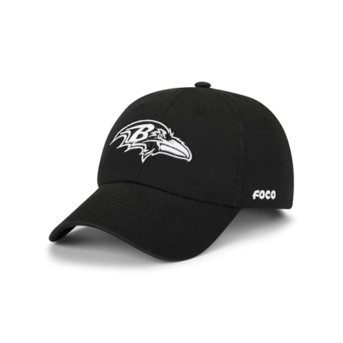 FOCO Baltimore Ravens NFL Black & White Casual Cap - Black