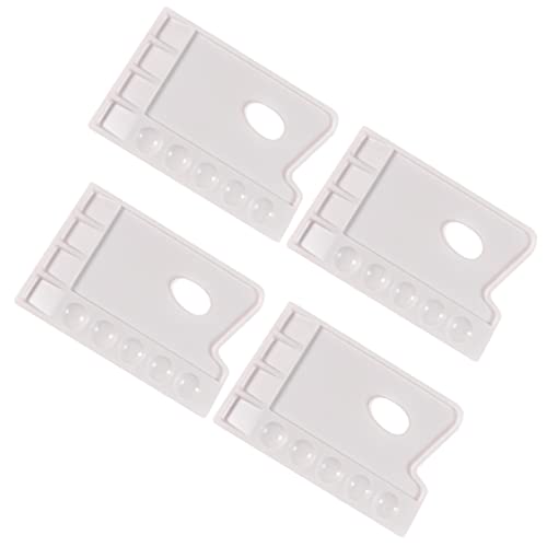 Operitacx 4Pcs Plastic Paint Trays for Artists and Students Lightweight Durable Color Mixing Board for Watercolor and Pigment Painting Easy to Clean Pallet for DIY Crafts