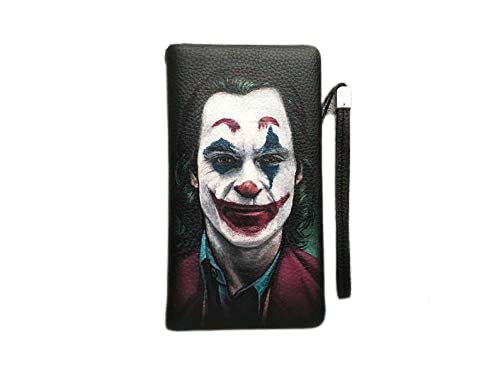 Men's 3D Genuine Leather Wallet, Long wallet, Biker wallet, Hand-Carved, Hand-Painted, Leather Carving, Custom wallet, Personalized wallet, Joker