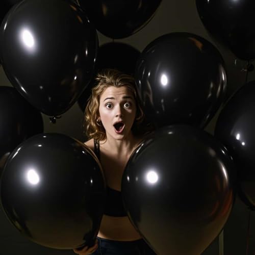 Image of 50 Pack Black Balloons 24 Inch Black Latex Party Balloon for Wedding, Birthday, Baby Shower and More