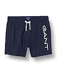 GANT Jungen Logo Lightweight Swim Shorts Badehose, Marine, 134/140