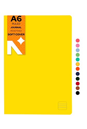 Image of NEORAH - A6 Ruled Notebook SOFT COVER | Organiser REFILL | Ruled Journal | 110 GSM | 160 pages (Size 14.8 cm x 10.5 cm) Planner Journaling Writing Note Taking Diary, Travellers Journal -YELLOW