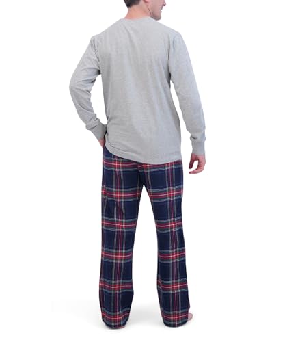 Bottoms Out Men's Flannel Pajamas Pants & Long Sleeve Shirt Set, 2 Piece Pajamas for Men, Plaid Pajama Pants & Sleep Shirt2