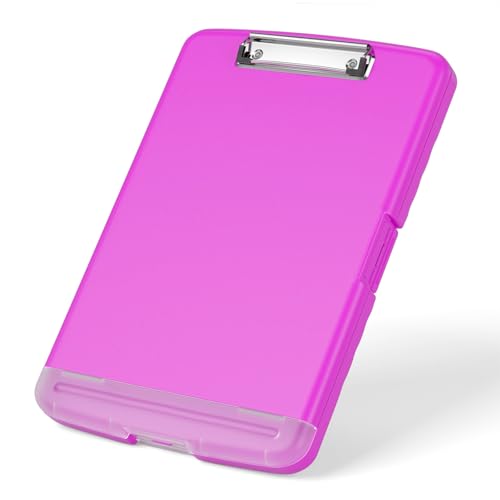 Rimilak Clipboard with Storage, 8.5 x 11 High Capacity Clip Board, Magenta